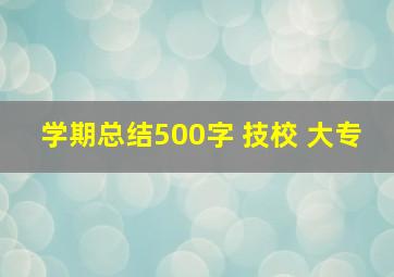 学期总结500字 技校 大专